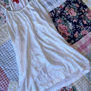 White Sparkly Tank Top